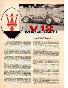 1958 MASERATI V-12 / FORMULA 1 ~ ORIGINAL 8-PAGE ARTICLE / AD - Picture 1 of 1