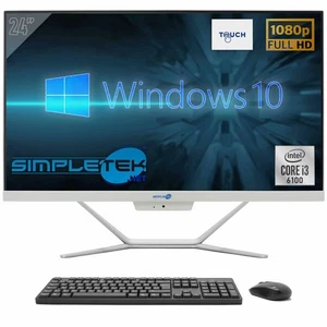 Aio Tout En Un I3 24" Windows 10 8 Go 240 Go Full Hd Pc Ordinateur Écran Tactile - Photo 1/8