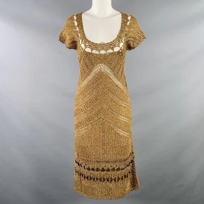 Robe En Crochet En Mélange D'Acétate Doré Taille M De DIANE VON FURSTENBERG - Photo 1/4