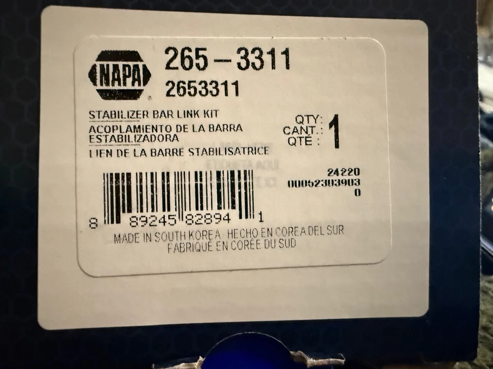 NAPA 265-3311Suspension Stabilizer Bar Link Kit - Image 1 of 1