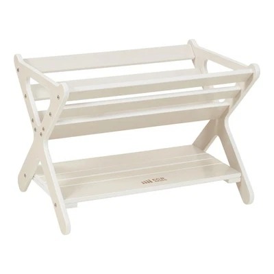 Book Caddy with Shelf, Bookshelf with Storage, White Wash - Image 1 of 4