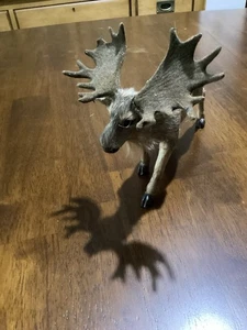 Seltene Vintage Echtfell Elch Figur  - Bild 1 von 12