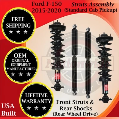 Amortiguadores delanteros y traseros Monroe OEM para Ford F-150 2015-2020 2x2 guerra de por vida. Foto 1 de 4