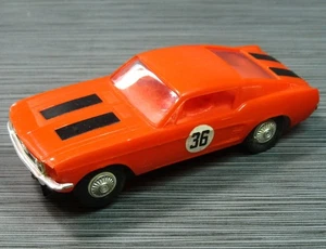 1960's SLOT CAR Very Nice ReVELL '68 Ford Mustang Fastback Orange VINTAGE 1/32 - Picture 1 of 7