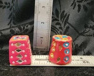 Two Vintage Bright Clay Incense Burners 70s Made In India - Picture 1 of 11