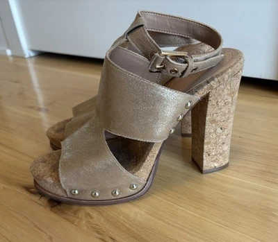 Vince Camuto Women's Tan Jenevya Platform Block Heel Sandals SZ 9 - Image 1 of 4