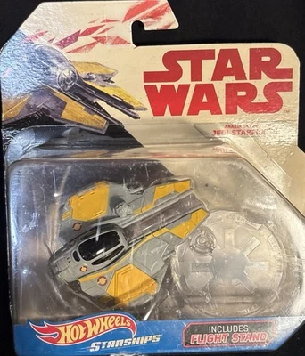 Star Wars Hot Wheels Anakin Jedi Starfighter w/ flight stand Mattel 2017 - Image 1 of 4