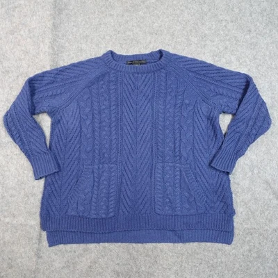 Suéter Marc by Marc Jacobs para mujer XS/S lana tejido con cable grueso de gran tamaño azul Foto 1 de 4