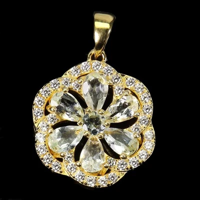 Colgante de plata de ley 925 pera aguamarina piedras preciosas sin tarifas de importación de EE. UU. Foto 1 de 4