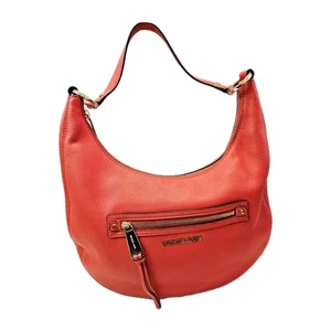Michael Kors Rhea Medium Mandarin Leather Zip Top Shoulder Bag 30H4GEZL2L EUC - Picture 1 of 19