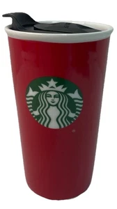 Starbuck 2017 Ceramic Red W/ Green Mermaid Siren Logo Holiday 11 oz Tumbler Lid - Picture 1 of 6