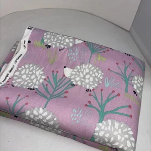 Richloom Gray Pink Screenprint HEDGEHOG ca.2017 Pillow CRAFT FABRIC - Picture 1 of 4