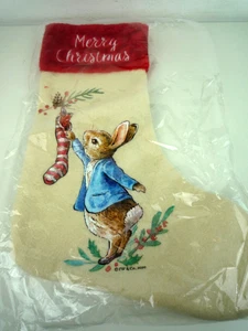 MEDIAS DE NAVIDAD BEATRIX POTTER PETER CONEJO CON LAZO COLGANTE NUEVAS Y SELLADAS - Imagen 1 de 5