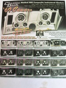 Classic Dash For 69 Camaro Plus 6 Auto Meter Ultra Lite Pro Comp Gauges - Picture 1 of 17