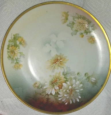 Antique Imperial Austria PSL Empire Hand Painted 9" Floral Plate w/Gold Rim - image 1 of 4