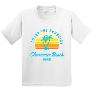 Inktastic Summer Enjoy The Sunshine Clearwater Beach Florida In Youth T-Shirt - Picture 1 of 8