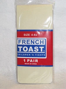 sz 4-6X French Toast Children's Tights - Ivory - 100% Nylon - NEW - Picture 1 of 3