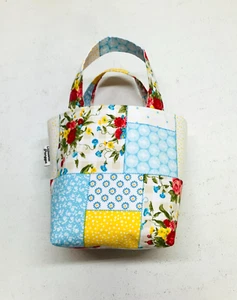 Mini Bolso de Mano/Bolso de Regalo Forrado de Tela Hecho a Mano Multicolor Mujer Pionera Floral Nuevo - Imagen 1 de 6
