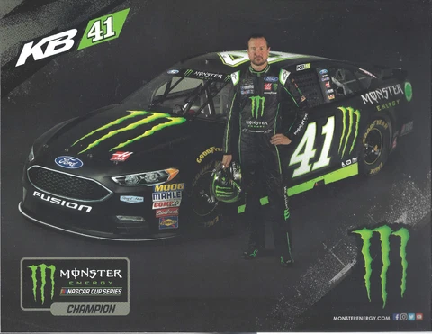 2017 KURT BUSCH "MONSTER / HAAS" MONSTER ENERGY NASCAR CUP DOUBLE SIDED POSTCARD Cover