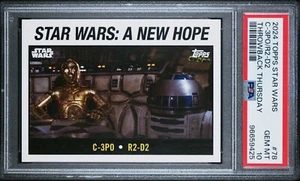 2024 STAR WARS THROWBACK THURSDAY Topps PSA 10 GEM MINT Card 78 C-3PO & R2-D2 - Picture 1 of 2