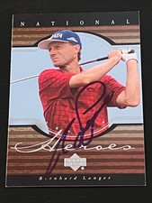 BERNHARD LANGER #NH13 AUTO, AUTOGRAPHED GOLF ROOKIE CARD. WE COMBINE SHIPPING