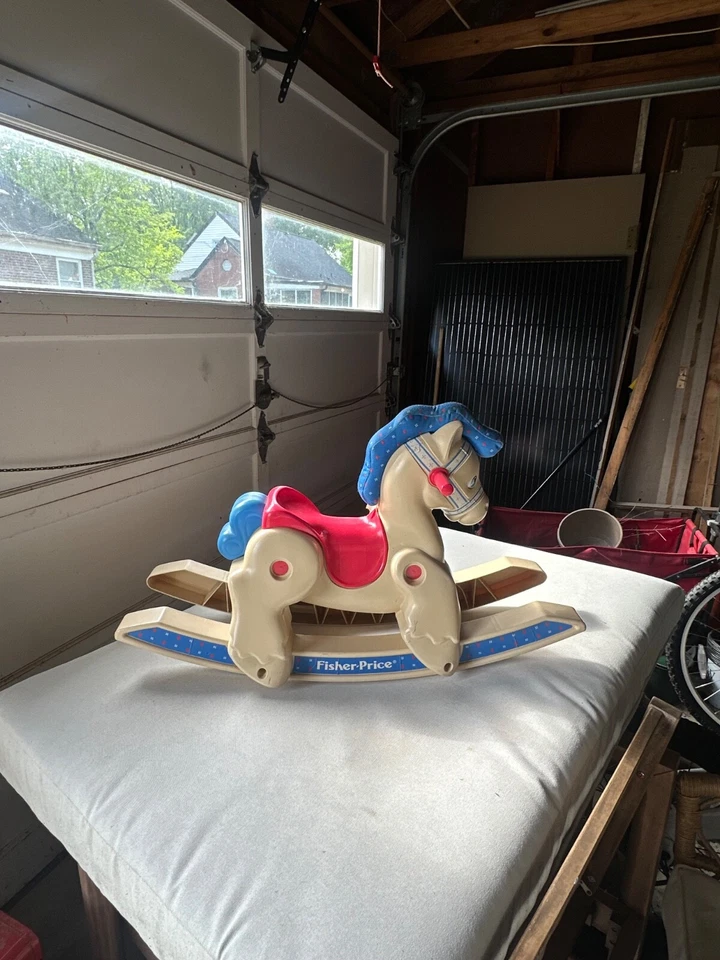 Vintage 1988 Fisher Price cavalo de balanço pônei brinquedo infantil 1016 - Imagem 1 de 1