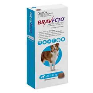 BRAVECTO Chews For Large Dogs 20-40KG Blue 2 PACKS - Picture 1 of 5