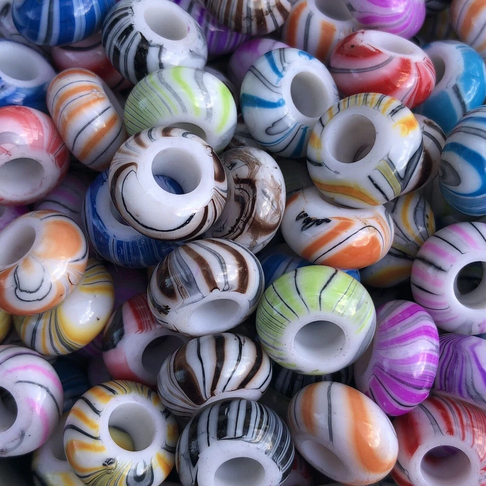 ACRYLIC BEADS CANDY STRIPED ROUND 8mm 100 Per Bag TOP QUALITY ACR1