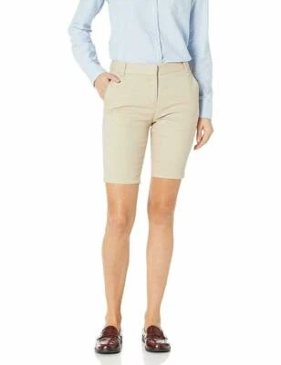 IZOD Uniforme Junior Elástico Sarga Ajustada Bermudas Cortas, Caqui, 3 Beige NUEVO  Foto 1 de 4