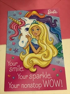 Happy Birthday Unicorn - Barbie - Daughter Niece Friend Hallmark Greeting Card - Picture 1 of 4