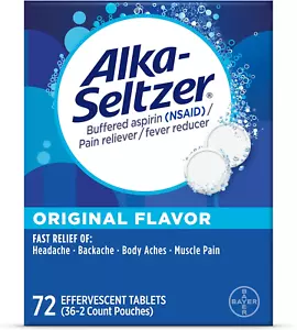 Alka-Seltzer Effervescent Tablets Original Flavor, Fast Multi-Symptom Relief Fr - Picture 1 of 12