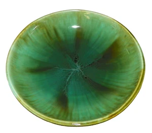 Diseño de molinete vintage Calif EE. UU. 1960-1970 7 pulgadas verde turquesa marrón - Imagen 1 de 7