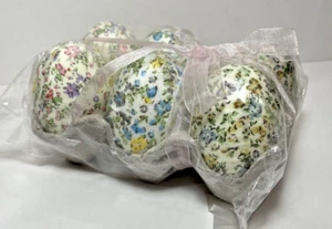 Eier Stoff Blumen Decoupage 6er Pack Frühling Ostern zierliche Blüten Neu im Karton - Bild 1 von 6