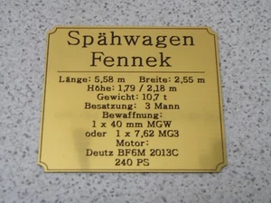 Namensschild für Modellständer oder Diorama - Spähwagen Fennek - Bild 1 von 1