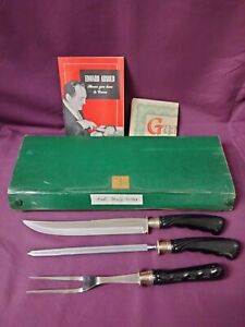 Vintage Ecko Flink Stainless Steel Knife, Fork, and Sharpener Set