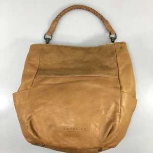 Bolso de hombro Liebeskind Berlin cuero tostado cuero de vaca bolso cubo asa trenzada - Imagen 1 de 7