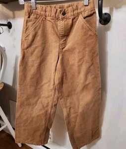 Carhartt Pants Boys 10 Reg Brown Cargo Straight Leg Pockets adjustable waist - Picture 1 of 8