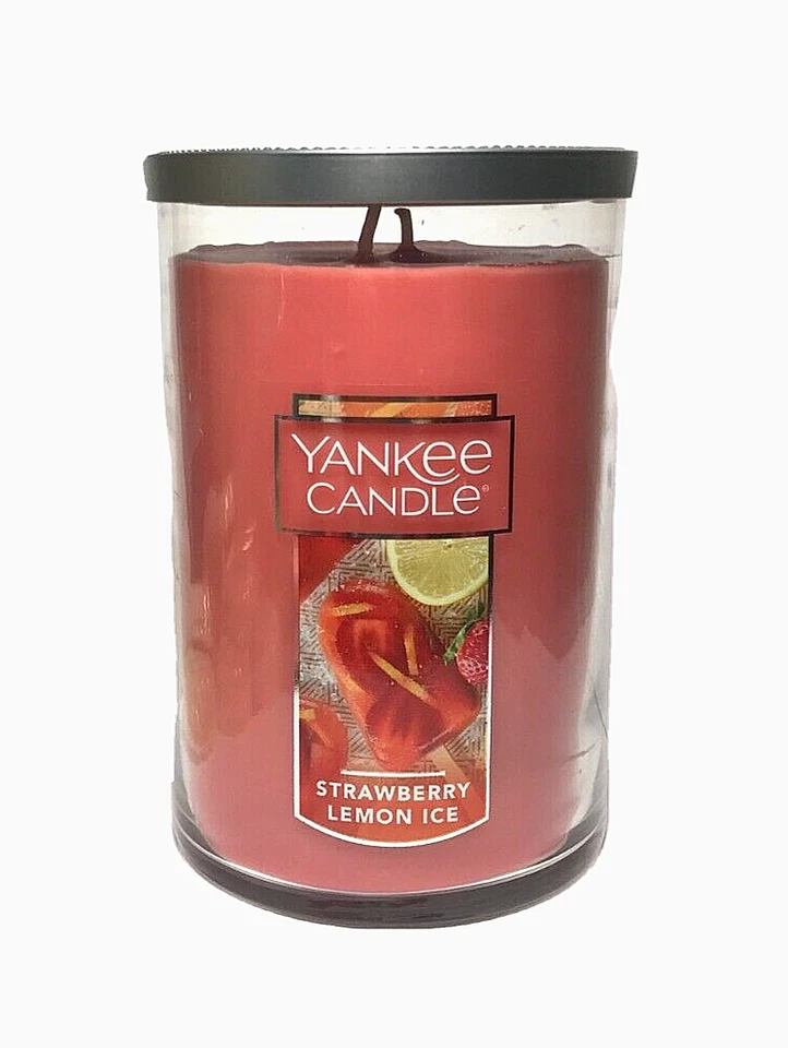 Vela Yankee STRAWBERRY LEMON ICE 2 pavios grande 22 oz vela copo ~ FRETE GRÁTIS - Imagem 1 de 3