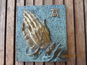Albrecht Dürer / Betende Hände / Metallbild Messingguss Zum Aufhängen /13,5x15cm - Bild 1 von 2
