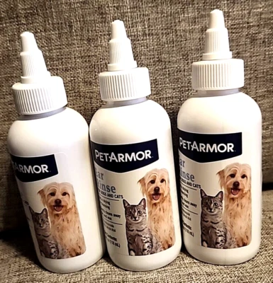 PetArmor Dog/Cats Ear Rinse/ Lot of 3 bottles/ 4 fl oz each bottle - Image 1 of 4