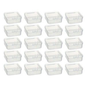  20 Pcs Bead Organizer Small Plastic Containers with Lids Clear Cosmetic