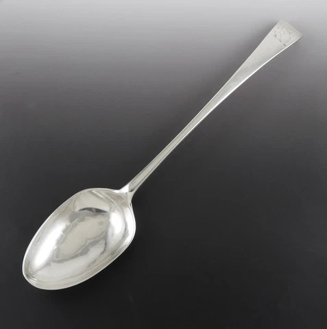 Irish 1766 Georigan Sterling Silver w/Griffin Dragon Serving Spoon 11 inches Cover