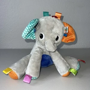 Bright Starts Taggies Grey Elephant Rattle Plush 9" Stuffed Animal Toy - Imagen 1 de 9