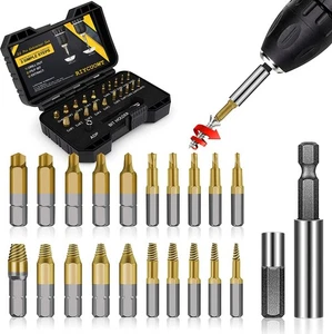 Geschenke für Männer, 22-teiliges Titan-Schraubenausdreher-Set beschädigt - Entferner für Streifen... - Bild 1 von 8