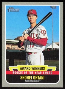2019 Topps Heritage Shohei Ohtani Award Winners Rookie Of The Year - Picture 1 of 2