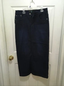 Vintage No Fuze Jean Skirt Womens Size 10 Blue Denim Y2K Hippie 90s Knee Length - Picture 1 of 9
