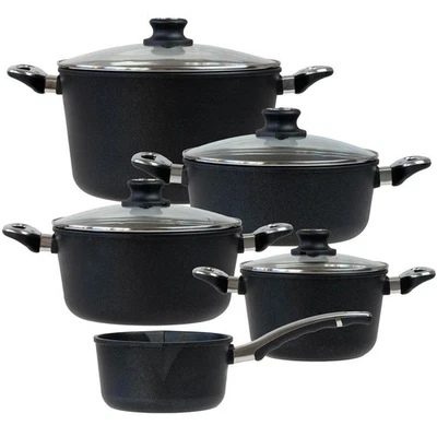 BAF Topfset 9 tlg Aluguss Kochtöpfe 20, 24 cm Bratentopf, Suppentopf & Stieltopf - Bild 1 von 4