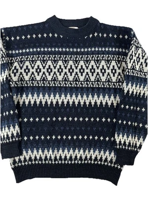 VTG The Men's Store Knit Sweater Aztec Fair Isle Pattern Size Small Thick - Image 1 of 4