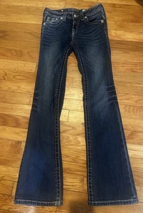 Miss Me Girls Jeans 14 Bootcut JK5554B Embellished Bling Pockets Medium Wash - Picture 1 of 8