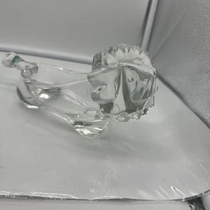 Vintage Sasaki MCM Heavy Art glass Crystal LION Candy Dish Nut Butter bowl - Picture 1 of 6